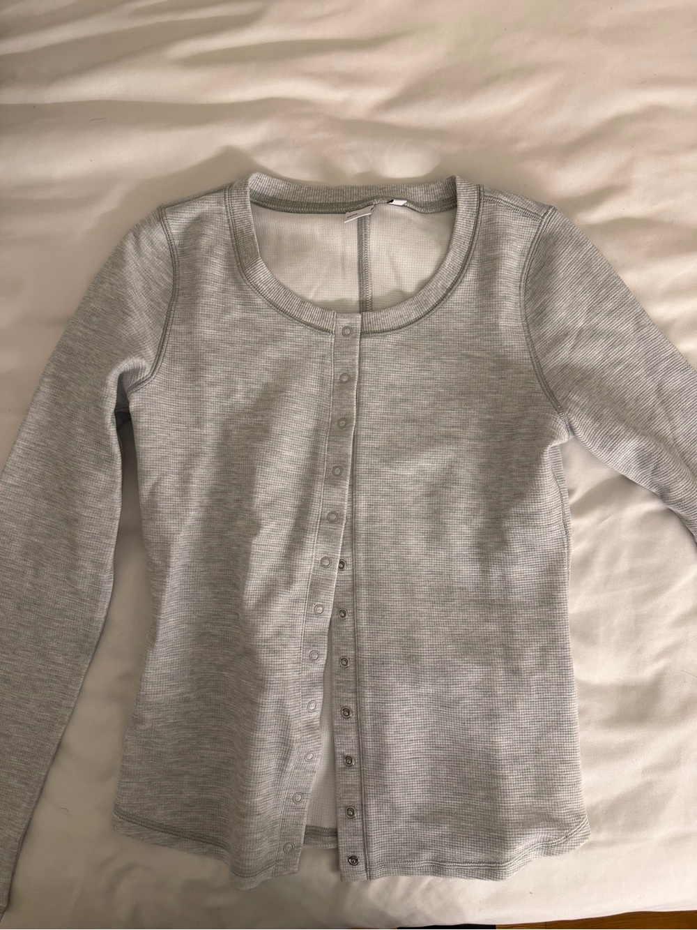 ARITZIA TNA Wafflex Henley Shirt - Grey - Size M